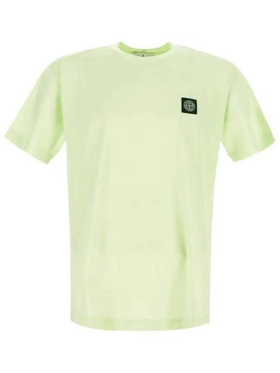 Logo Patch Cotton Short Sleeve T-Shirt Light Green - STONE ISLAND - BALAAN 2