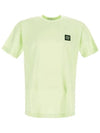 Logo Patch Cotton Short Sleeve T-Shirt Light Green - STONE ISLAND - BALAAN 3