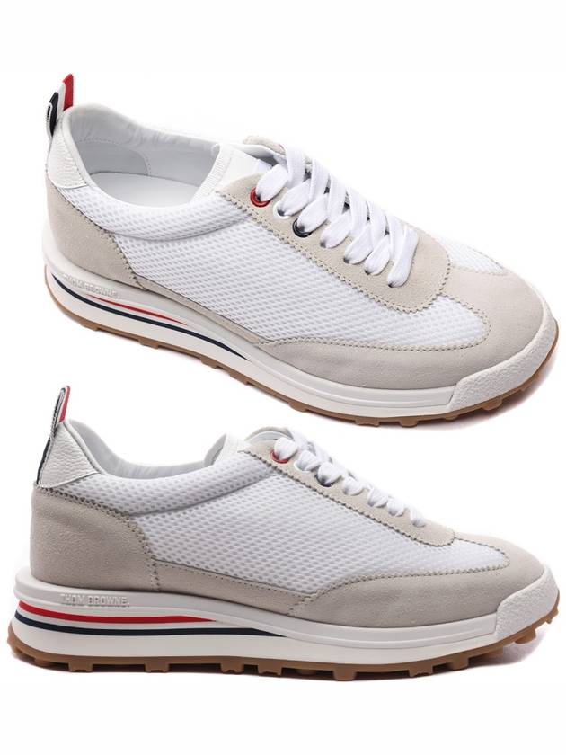 Thom Women Browne Nylon Tech Runner Low Top Sneakers Grey White - THOM BROWNE - BALAAN 2