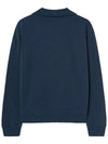 Fox Head Patch Half Zipper Sweatshirt Ink Blue - MAISON KITSUNE - BALAAN 3