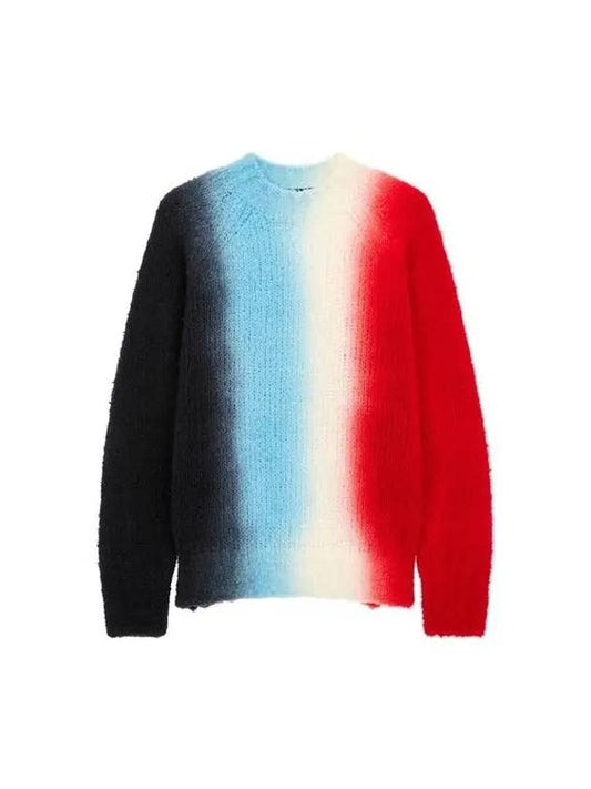 Men's Hair Tie Dye Raglan Knit Multi 270714 - SACAI - BALAAN 1