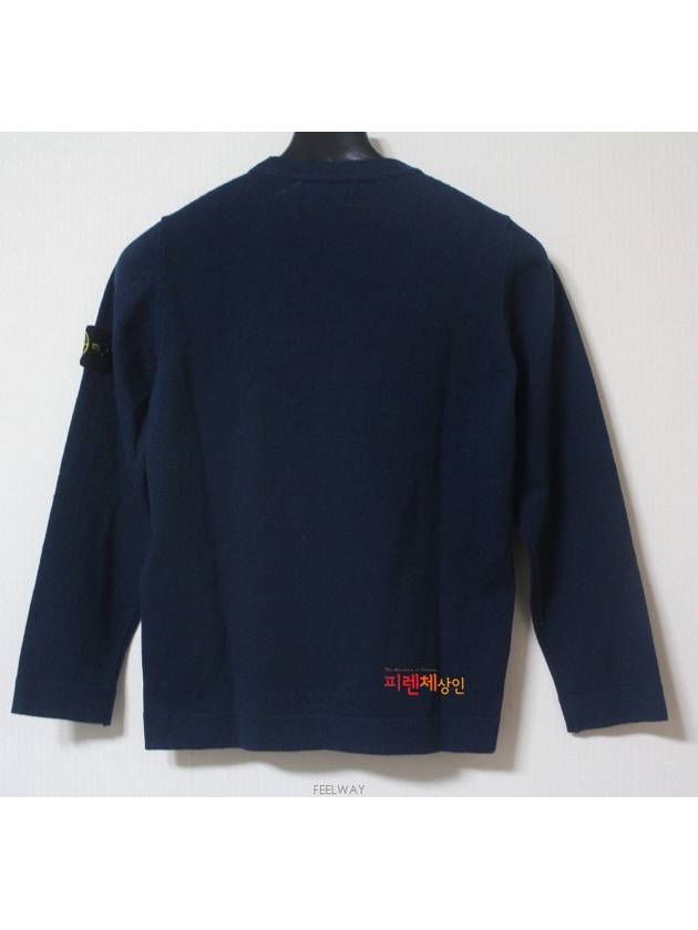 8 10 year old size dark navy wappen round knit 7416509A2 - STONE ISLAND - BALAAN 3