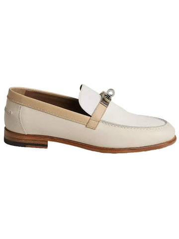 Destin Calfskin Palladium Loafers Blanc - HERMES - BALAAN 1