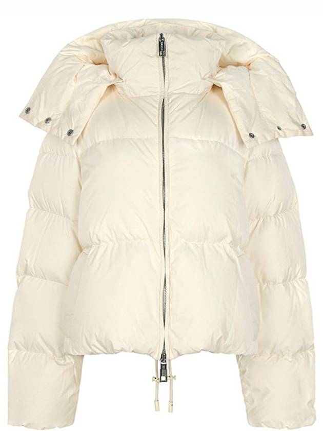 Ivory Beira Hooded Down Jacket 006 00470 - MAX MARA - BALAAN 1