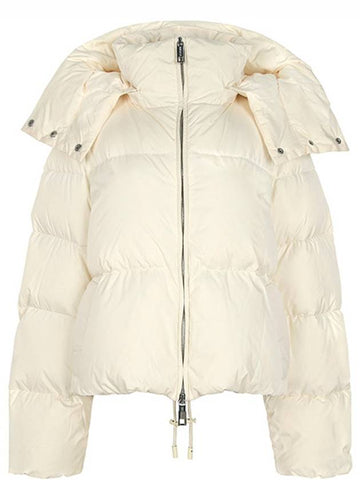 Ivory Beira Hooded Down Jacket 006 00470 - MAX MARA - BALAAN 1