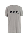 Black VPC Logo Short Sleeve T-Shirt Light Grey - A.P.C. - BALAAN 1