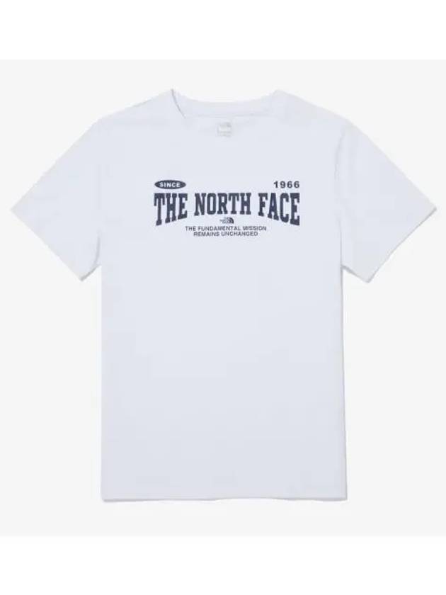 The North Face KIDS Ice Day Short Sleeve Round Tee NT7UQ08T WHT - THE NORTH FACE - BALAAN 1