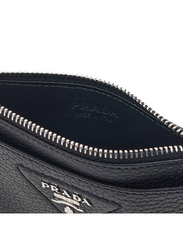 Triangle Stitch Logo Card Wallet Black - PRADA - BALAAN 10