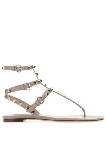 Rockstud anklet strap flat sandals - VALENTINO - BALAAN 2