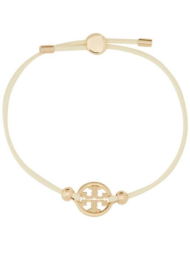 Miller Logo Charm Slider Leather Bracelet White - TORY BURCH - BALAAN 5