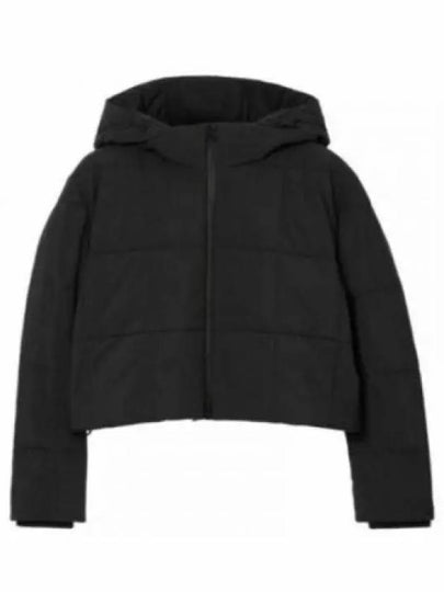 Cropped Nylon Quilted Hooded Jacket Black - BURBERRY - BALAAN 2