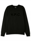 Men's VPC Logo Print Crew Neck Sweatshirt Black - A.P.C. - BALAAN 2