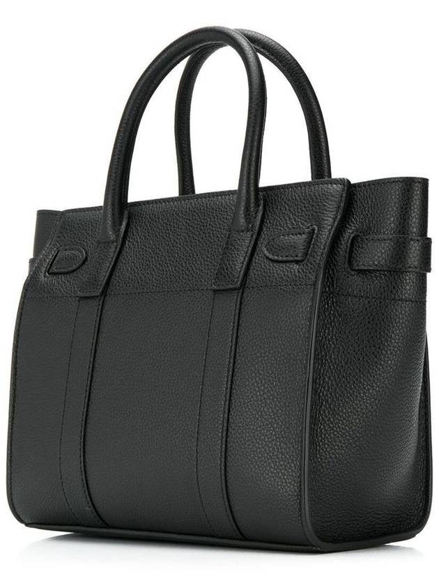 Bayswater Zipped Mini Classic Grain Tote Bag Black - MULBERRY - BALAAN 4