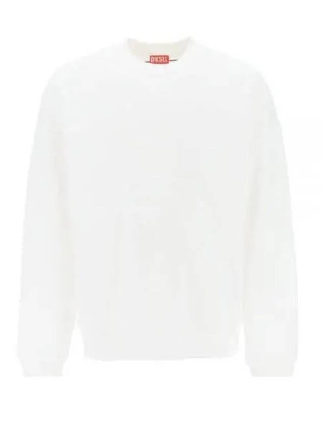 Men's Logo Embroidery Sweatshirt White - DIESEL - BALAAN 2