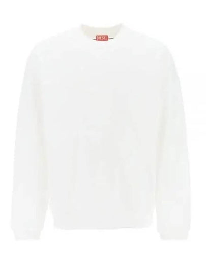 Men's Logo Embroidery Sweatshirt White - DIESEL - BALAAN 2