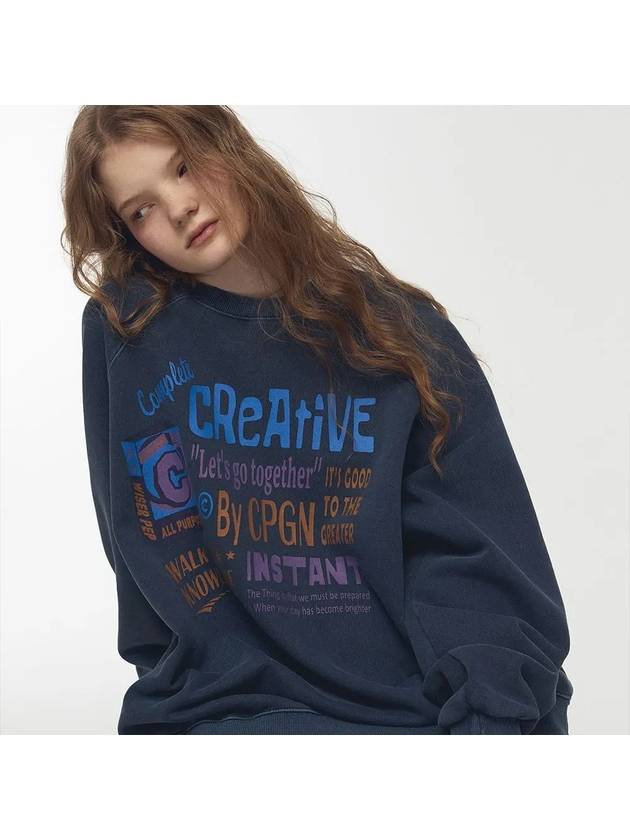 Cereal Raglan Pigment Sweatshirt Dark Blue - CPGN STUDIO - BALAAN 1