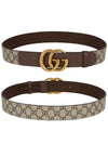 GG Buckle Leather Belt Brown Beige - GUCCI - BALAAN 2