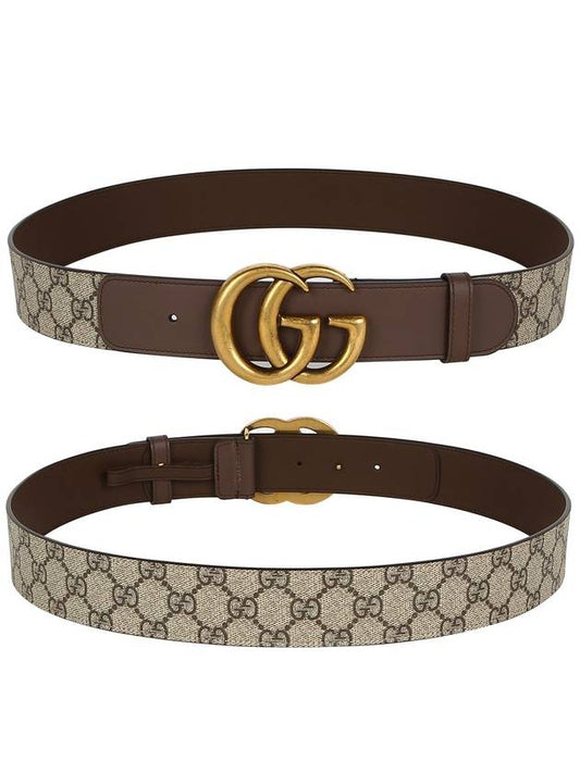 GG Buckle Leather Belt Brown Beige - GUCCI - BALAAN 2