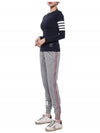 Women's 4 Bar Stripe Crewneck Compression Long Sleeve T-Shirt Navy - THOM BROWNE - BALAAN 5