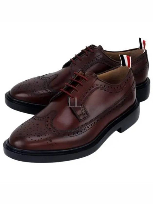 Long Wing Round Toe Leather Brogues Brown - THOM BROWNE - BALAAN 2