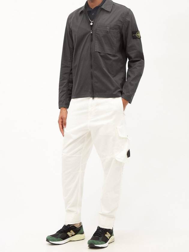 Wappen Patch Supima Twill Stretch Cotton Zip-up Jacket Grey - STONE ISLAND - BALAAN 5