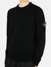 Wappen Patch Crew Neck Wool Knit Top Black - STONE ISLAND - BALAAN 2