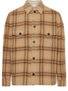 Kervon Check Wool Shirt Jacket Camel - ISABEL MARANT - BALAAN 2