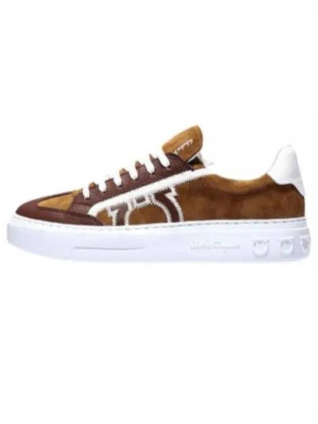 Gancini Low Top Sneakers Brown - SALVATORE FERRAGAMO - BALAAN 2