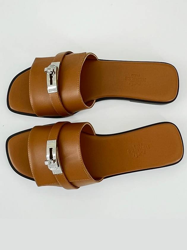 Women's Julia Calfskin Slippers Natural - HERMES - BALAAN 4