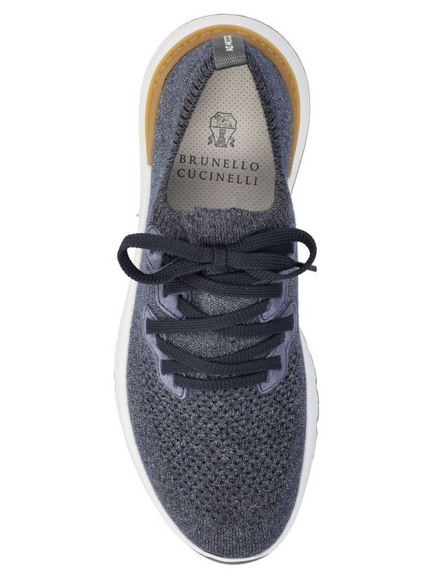 Stretch Knit Low Top Sneakers Blue - BRUNELLO CUCINELLI - BALAAN 5