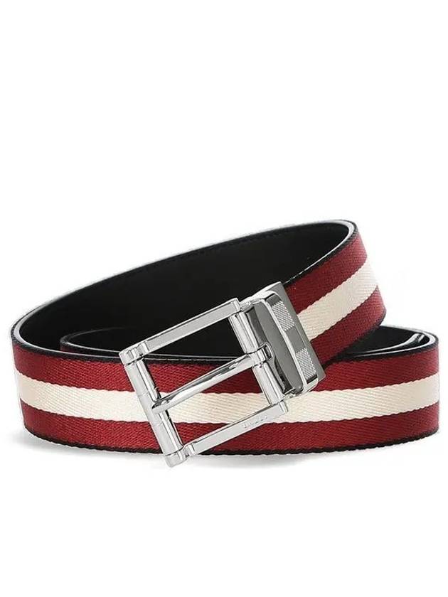 Logo Taylan 35MM Casual Reversible Belt Black Red - BALLY - BALAAN 2