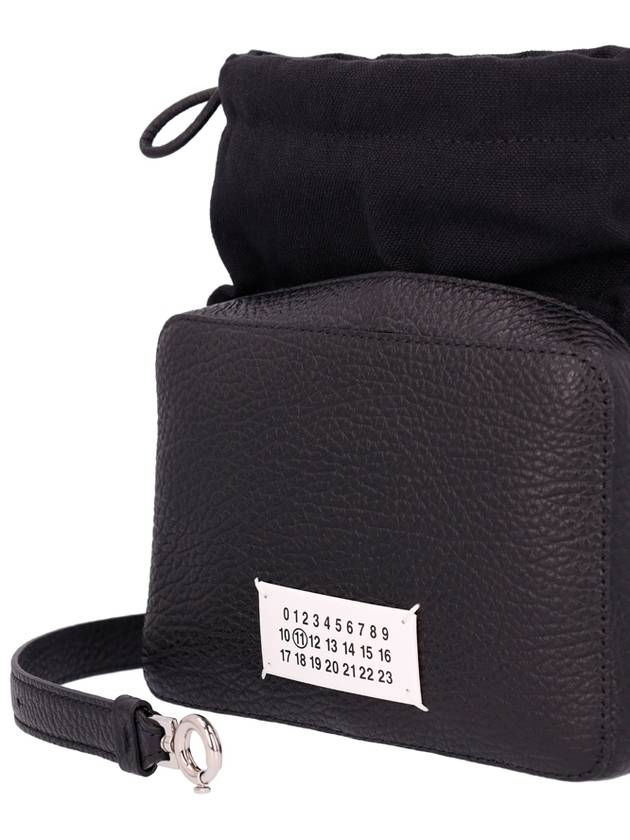 Logo Patch Leather Bucket Cross Bag Black - MAISON MARGIELA - BALAAN 4