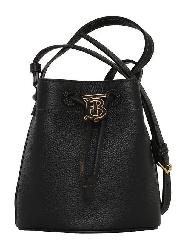 Mini Grainy Leather TB Bucket Bag Black - BURBERRY - BALAAN 3