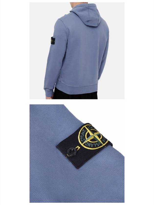 Wappen Patch Cotton Fleece Hoodie Avio Blue - STONE ISLAND - BALAAN 6