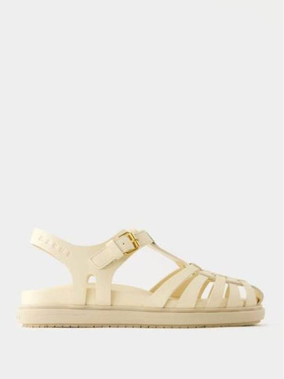 Leather Flat Sandals Beige - MARNI - BALAAN 2