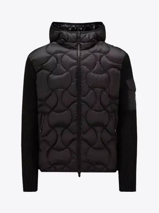 Padded Hooded Cardigan Black - MONCLER - BALAAN 2