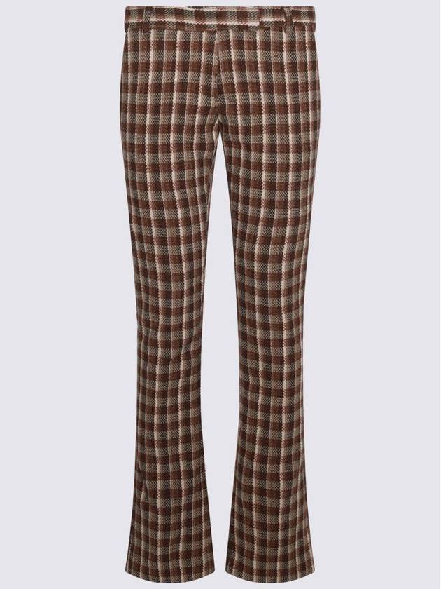 Check tailored straight pants beige brown - ACNE STUDIOS - BALAAN 3