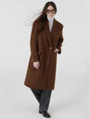 Women's Menish Overfit Box Wool Coat Brown - VOYONN - BALAAN 6