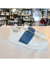 Men's Hidden Open Band Low Top Sneakers White Blue - VALENTINO - BALAAN 3