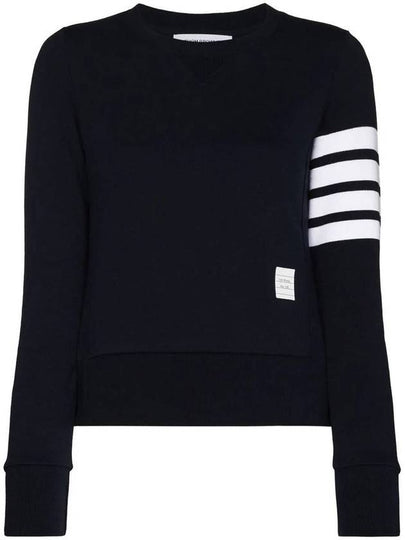 Engineered 4 Bar Stripe Loopback Jersey Knit Crewneck Sweatshirt Navy - THOM BROWNE - BALAAN 2