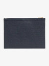 Lobster Grain Leather Medium Clutch Bag Navy - THOM BROWNE - BALAAN 3