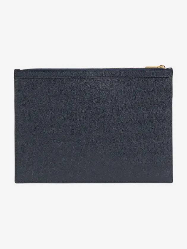 Lobster Grain Leather Medium Clutch Bag Navy - THOM BROWNE - BALAAN 3