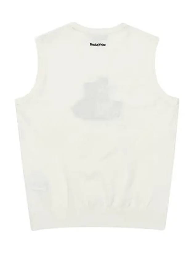 Terrier point knit vest 2003LXVWWHITE - BLACK&WHITE - BALAAN 2