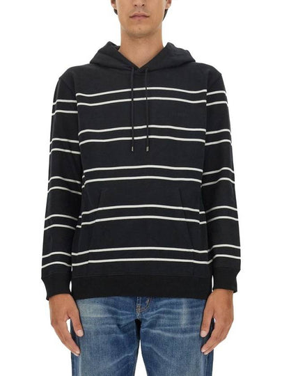 Stripe Hoodie Black - SAINT LAURENT - BALAAN 2