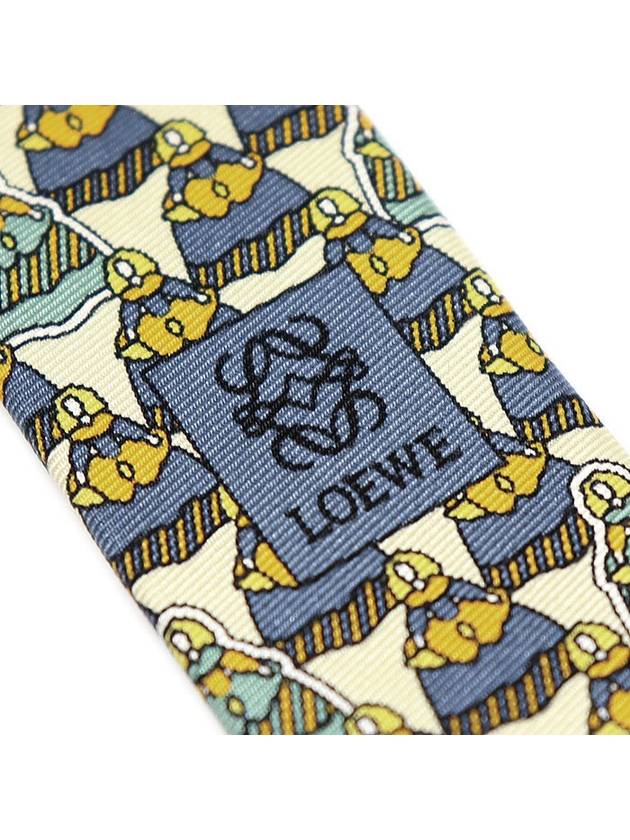 100 Silk Yellow Multi Color Pattern Tie - LOEWE - BALAAN 5