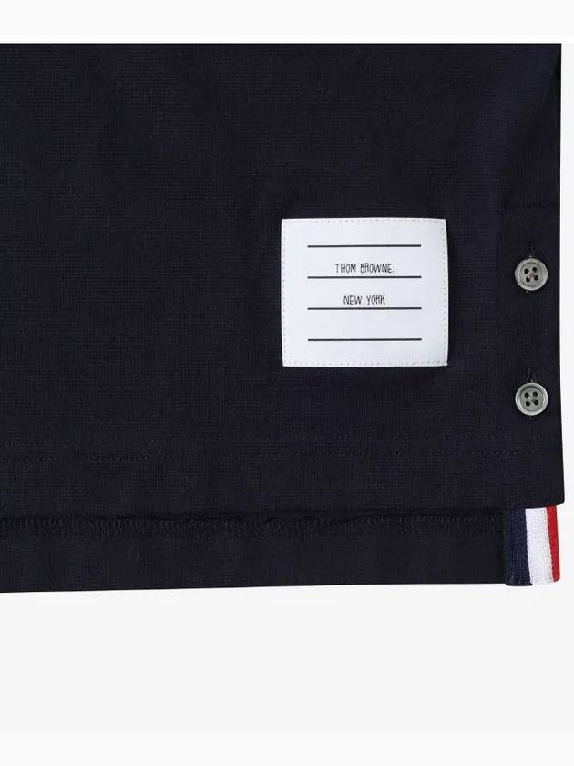 Engineered 4 Bar Medium Weight Jersey Oversized Long Sleeved T-Shirt Navy - THOM BROWNE - BALAAN 4