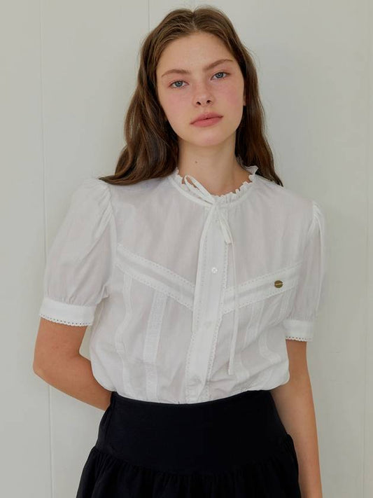 ANC French Frill Blouse White - ANOETIC - BALAAN 1