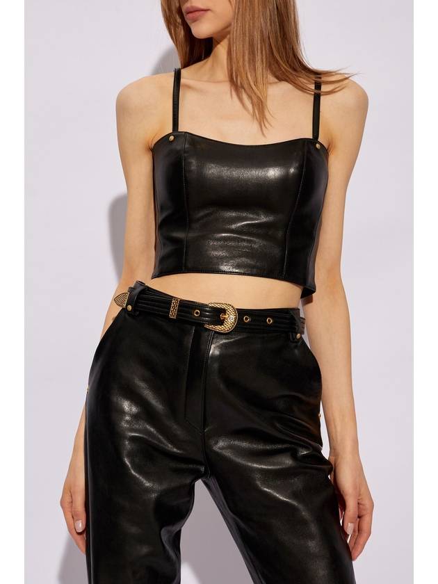 Balmain Leather Tank Top, Women's, Black - BALMAIN - BALAAN 3