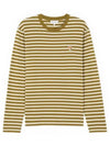 Striped Cotton Short Sleeve T-Shirt Green - MAISON KITSUNE - BALAAN 2