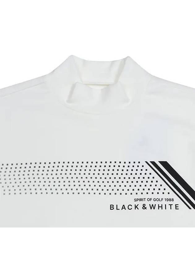 Men s basic high neck brushed t shirt 9204GXSP WHITE - BLACK&WHITE - BALAAN 3